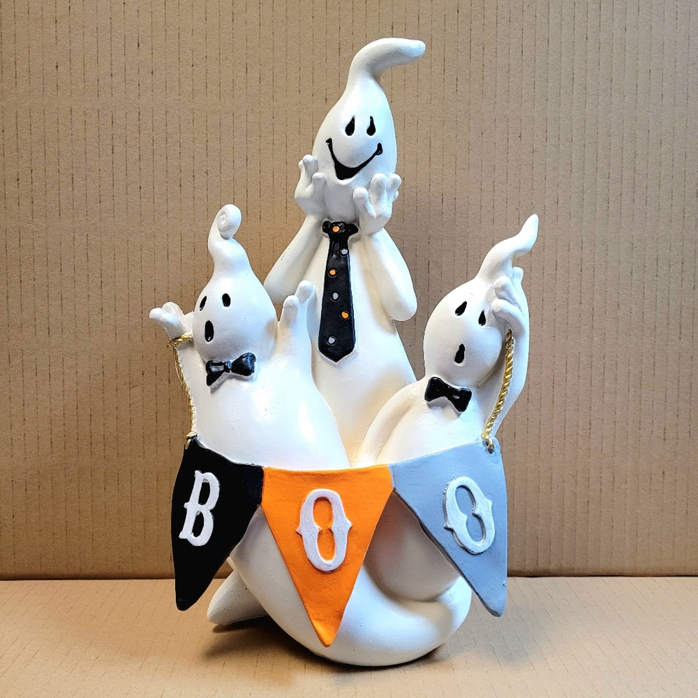 Campy Resin Halloween Ghost Trio Decoration